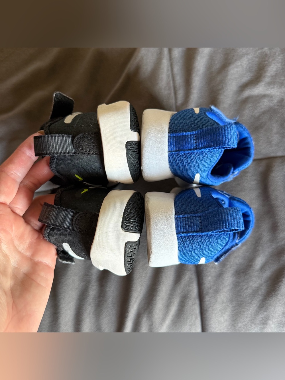 TWO Nike Kids 9C Blue & Black Athletic Shoes - Picture 5 of 6